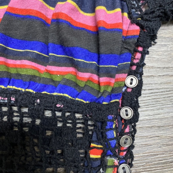 Free people Aruba crochet multicolor striped crop top size Medium - Picture 3 of 4